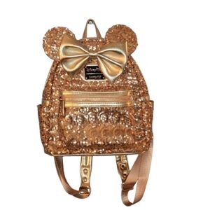Disney Loungefly Rose Gold Sequined Backpack